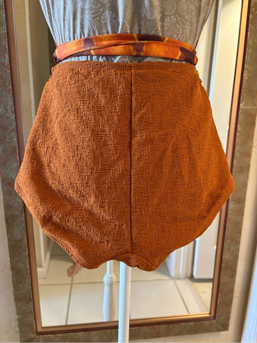 Free People Rust Orange Textured Halter One-Piece Swimsuit with Sash - Picture 6 of 11